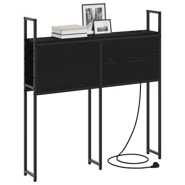 vidaXL Headboard de Rangement avec Station de Charge Ch&ecirc;ne noir