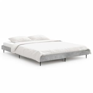 vidaXL Cadre de lit sans matelas gris b&eacute;ton 135x190 cm