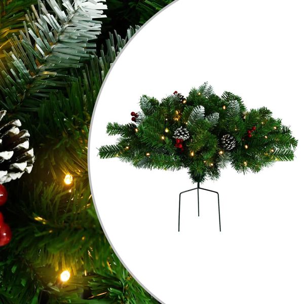 vidaXL Arbre de No&euml;l artificiel pr&eacute;-&eacute;clair&eacute; d'all&eacute;e vert 40 cm PVC
