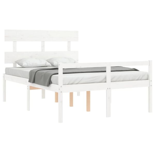 vidaXL Lit pour personne &acirc;g&eacute;e sans matelas blanc 120x200cm bois massif