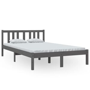 vidaXL Cadre de lit sans matelas gris bois massif 120x200 cm