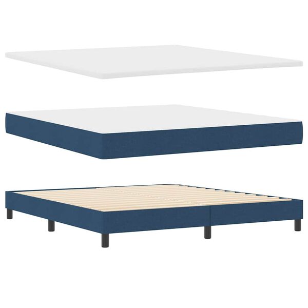 vidaXL Lit &agrave; ressorts avec matelas Bleu 180 x 200 cm tissu