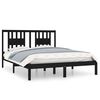 vidaXL Cadre de lit sans matelas noir bois massif