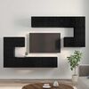 vidaXL Unites TV Montage mural 4 pcs Ch&ecirc;ne noir Bois d'ing&eacute;nierie