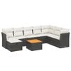 vidaXL Salon de jardin 9 pcs avec coussins noir r&eacute;sine tress&eacute;e