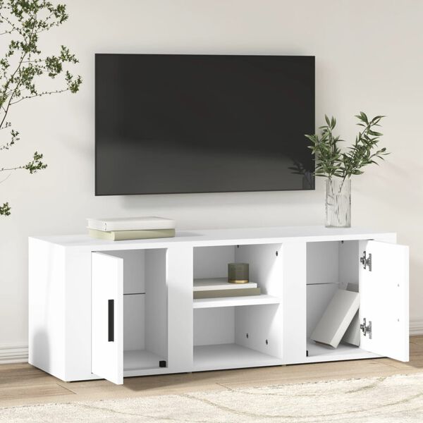 vidaXL Meuble TV Blanc 100x31,5x35 cm Bois d'ingénierie