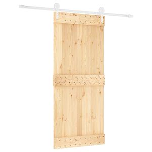 vidaXL Porte coulissante 90 x 210 cm Bois de pin massif (non trait&eacute;)