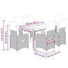vidaXL Ensemble de bistro de jardin 7 pcs coussins noir poly rotin