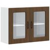 vidaXL Armoire murale de cuisine et porte en verre Kalmar ch&ecirc;ne marron