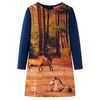 Robe pour enfants &agrave; manches longues bleu marine 128