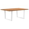 vidaXL Table à manger avec bord naturel 180x100x74cm bois massif chêne