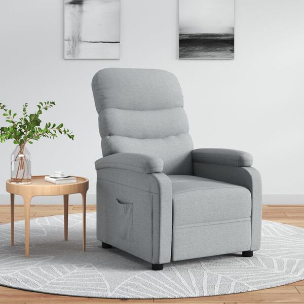 vidaXL Fauteuil inclinable Gris clair Tissu