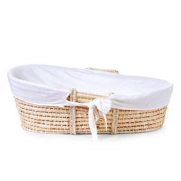 CHILDHOME Panier Mo&iuml;se avec matelas et housse Naturel Blanc cass&eacute;