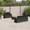 vidaXL Salon de jardin 6 pcs avec coussins noir r&eacute;sine tress&eacute;e