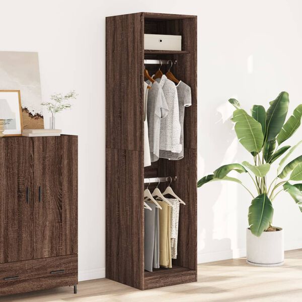 vidaXL Garde-robe ch&ecirc;ne marron 50x50x200 cm bois d'ing&eacute;nierie