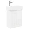 vidaXL Meuble de salle de bain avec robinet Blanc brillant