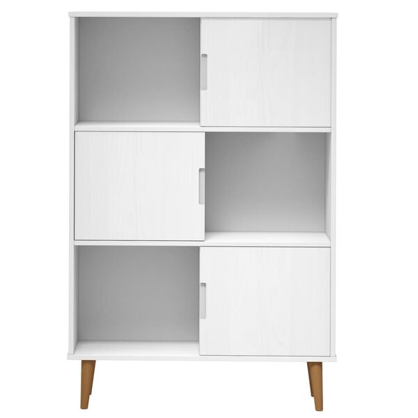 vidaXL Biblioth&egrave;que MOLDE Blanc 90x35x133,5 cm Bois massif de pin