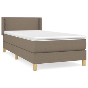 vidaXL Sommier &agrave; lattes de lit avec matelas Taupe 90x190 cm Tissu