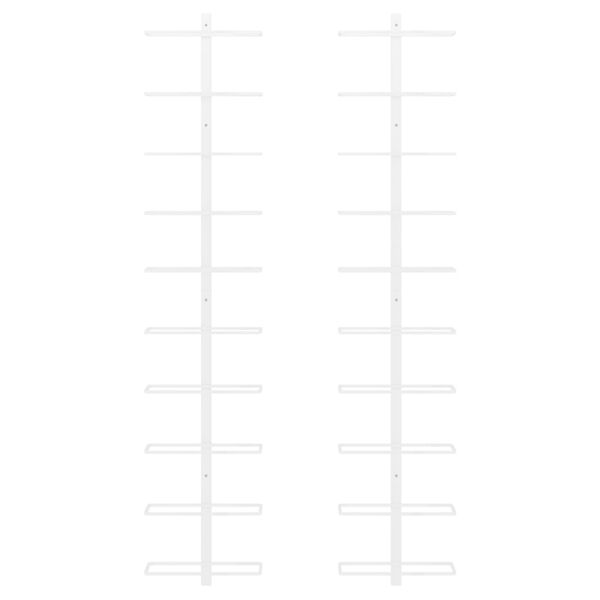 vidaXL Casier à vin mural pour 10 bouteilles 2 pcs Blanc Métal