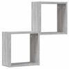 vidaXL Étagères cube murales 2 pcs sonoma gris 30x15x30 cm