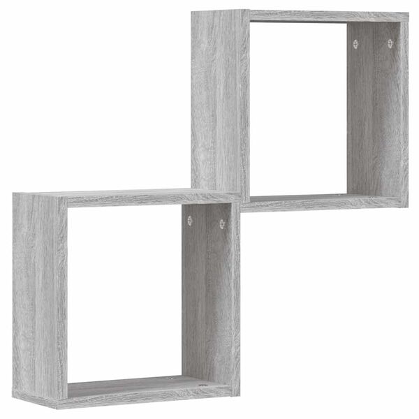 vidaXL Étagères cube murales 2 pcs sonoma gris 30x15x30 cm