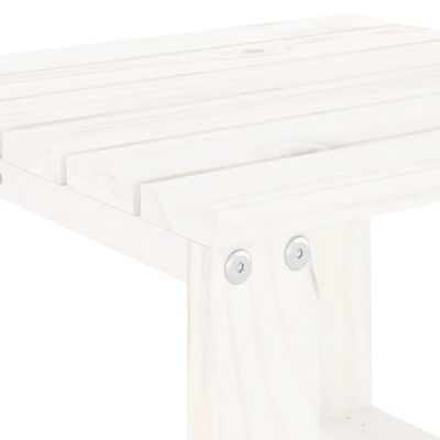 vidaXL Table d'appoint de jardin blanc 40x38x28,5cm bois massif de pin