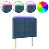 vidaXL T&ecirc;te de lit &agrave; LED Bleu fonc&eacute; 93x16x118/128 cm Velours