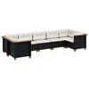 vidaXL Salon de jardin 7 pcs avec coussins noir r&eacute;sine tress&eacute;e