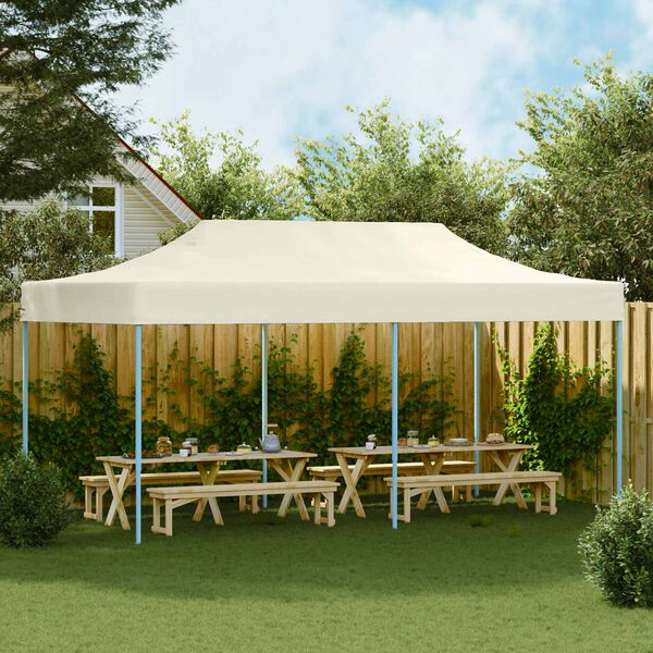vidaXL Tente de f&ecirc;te Cr&egrave;me 291 x 580 x 315 cm Tissu Oxford