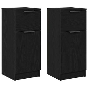 vidaXL Buffet 2 pcs Ch&ecirc;ne noir 30 x 30 x 70 cm Bois d'ing&eacute;nierie