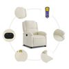vidaXL Fauteuil inclinable de massage électrique crème velours