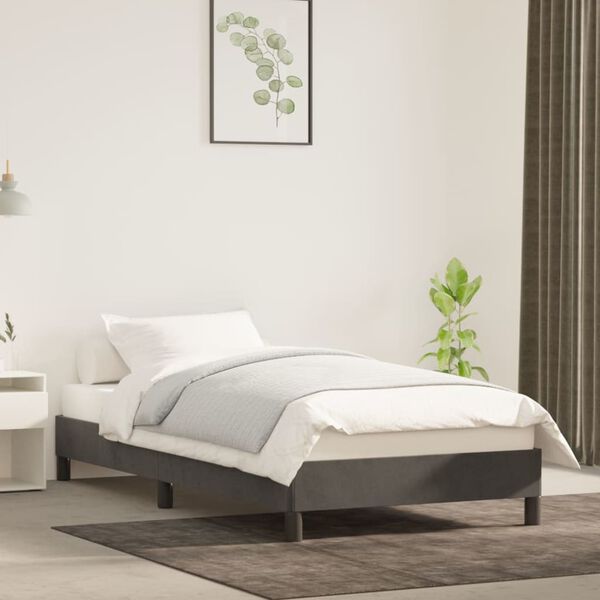 vidaXL Cadre de lit sans matelas gris fonc&eacute; 80x200 cm velours