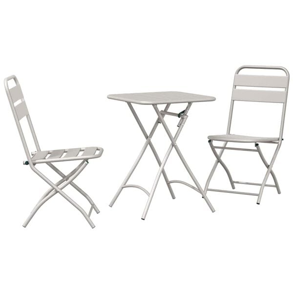 vidaXL Ensemble bistrot 3 pcs Beige Acier