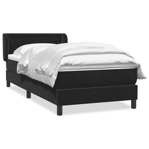vidaXL Sommier &agrave; lattes de lit avec matelas noir 80x220 cm velours