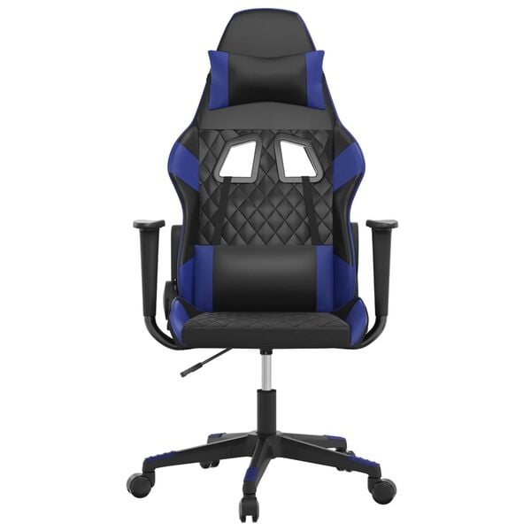 vidaXL Chaise de jeu Noir et bleu Similicuir