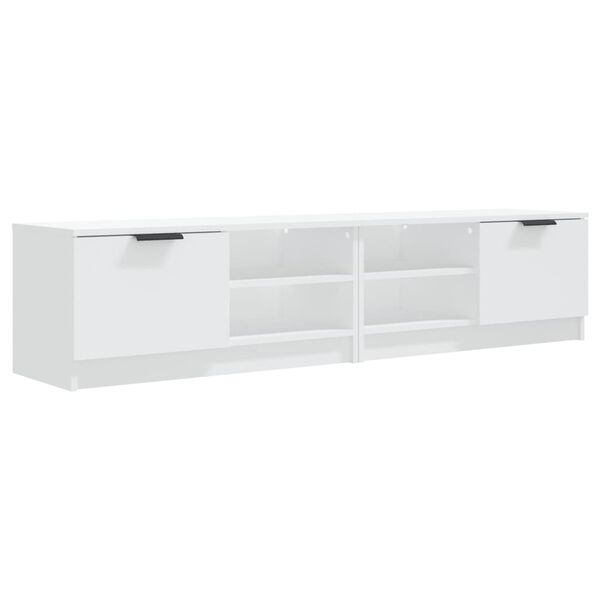 vidaXL Meubles TV 2 pcs Blanc 80x35x36,5 cm Bois d'ing&eacute;nierie
