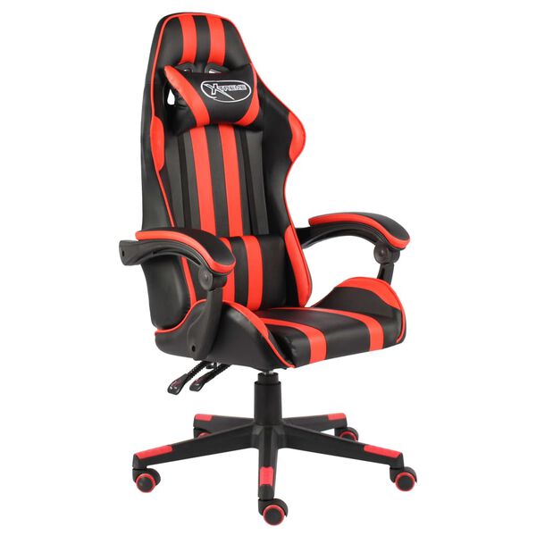vidaXL Fauteuil de jeux vid&eacute;o Noir et rouge Similicuir