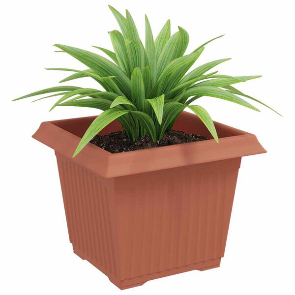 vidaXL Pot de Fleurs Carr&eacute; 24 pcs Rouge brique 23 x 23 x 17,5 cm