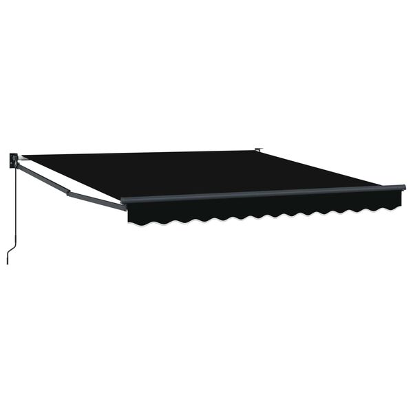 vidaXL Auvent R&eacute;tractable Noir 350 x 250 cm Polyester et Aluminium