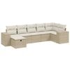 vidaXL Salon de jardin avec coussins 7 pcs beige r&eacute;sine tress&eacute;e