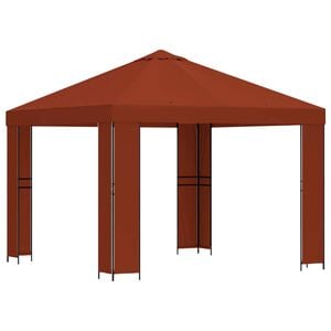vidaXL Pavillon 3 x 3 m Terre cuite Polyester et Acier 190 gsm