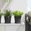 vidaXL Pots de plantes 24 pcs Noir &Oslash; 19 x 16 cm Plastique