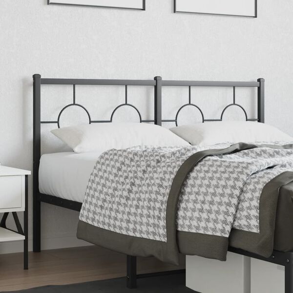 vidaXL T&ecirc;te de lit de remplacement m&eacute;tal noir 135 cm