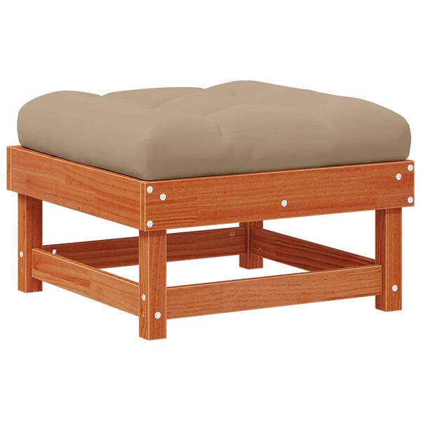 vidaXL Repose-pieds de jardin Pin massif Brun Cir&eacute;