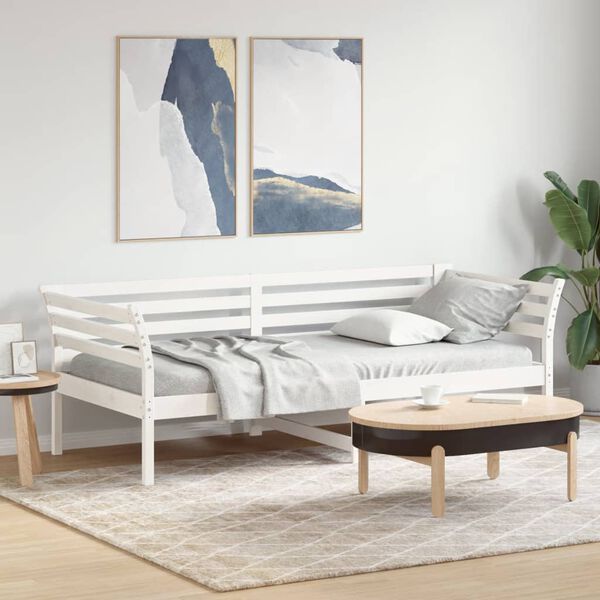 vidaXL Lit de jour sans matelas blanc 80x200 cm bois de pin massif