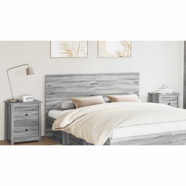vidaXL T&ecirc;te de lit Gris Sonoma 160 cm Bois d'ing&eacute;nierie