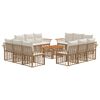 vidaXL Ensemble de canap&eacute; de jardin 13 pc Blanc Naturel et Cr&egrave;me