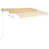 vidaXL Auvent automatique capteur de vent/LED 350x250cm Jaune et blanc