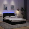 vidaXL Cadre de lit avec LED sans matelas noir 120x200 cm tissu