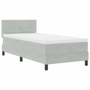 vidaXL Lit &agrave; ressort LED Gris clair 80 x 200 cm Velours